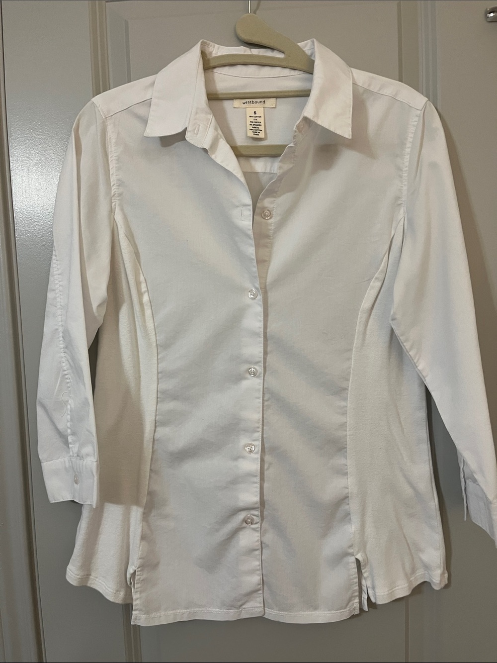 Westbound White Fitted Button-Down Shirt